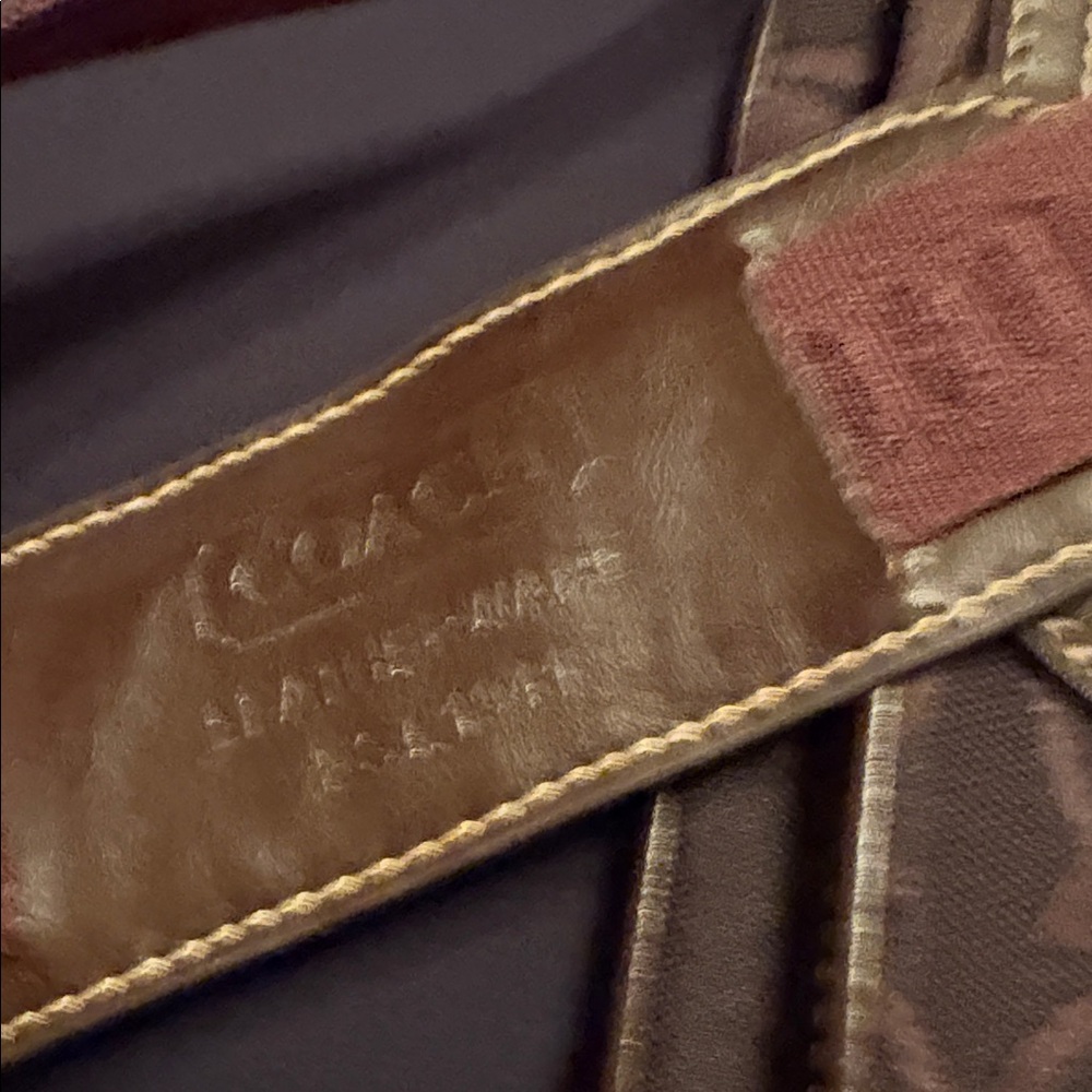 Coach dark brown canvas bag with leather trim - Picture 2 of 6